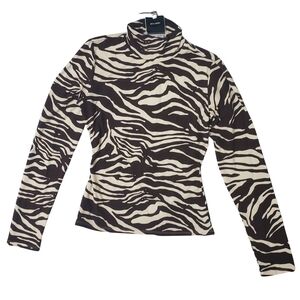 Reformation Nell Turtleneck Jersey Top Women XS Stampede Brown NWT